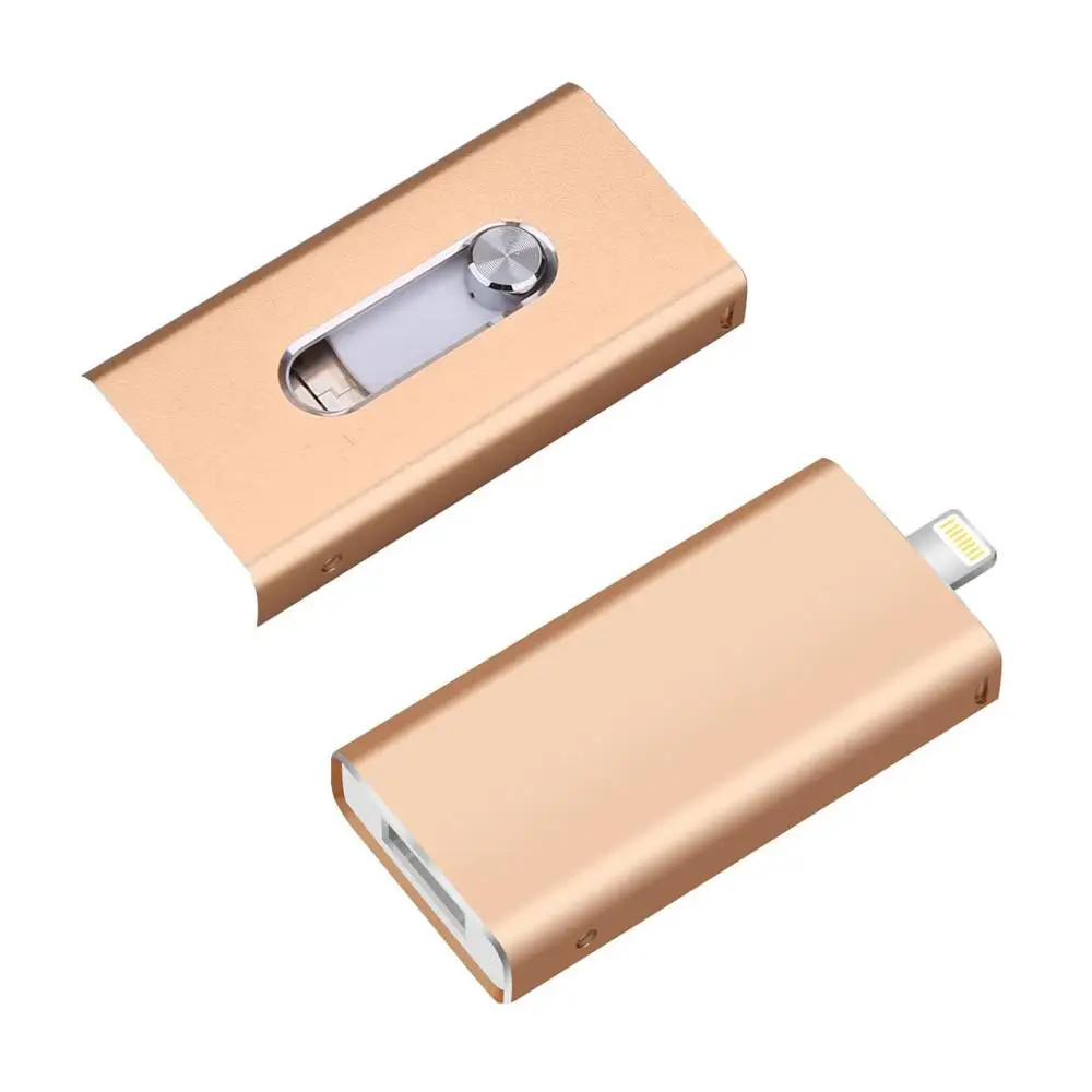 

Usb iPhone Flash Drive Pen Usb Memory Stick 3-in-1 Lightning OTG USB 3.0 Encrypted Pen Drive 16GB for Apple IOS Android Computer
