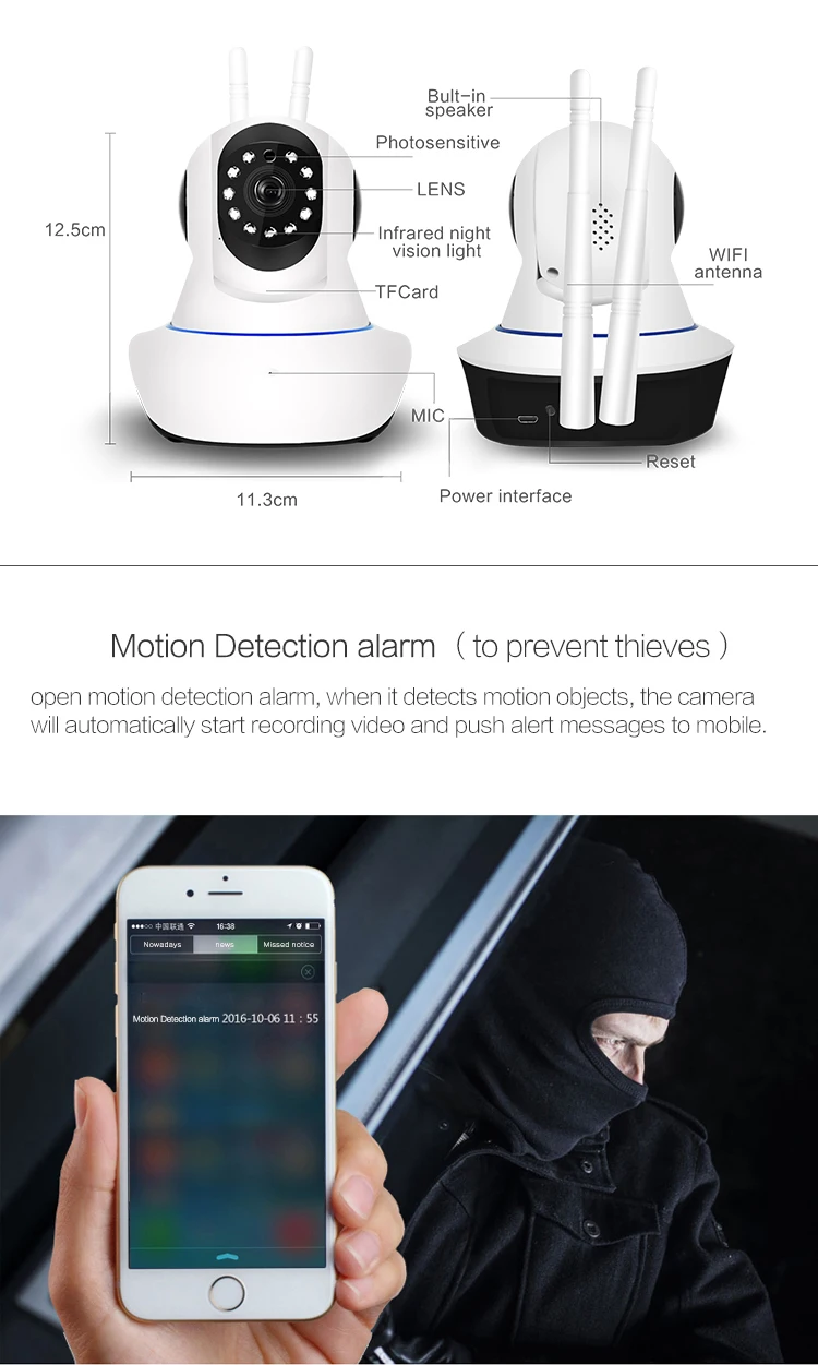 720P hd video ip camera wifi, wifi security camera surveillance
