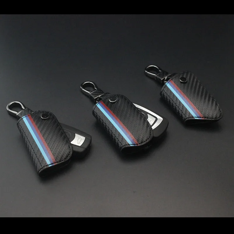 Кожаный чехол для ключей из углеродного волокна рождественские подарки BMW G30 X1 X3 X5