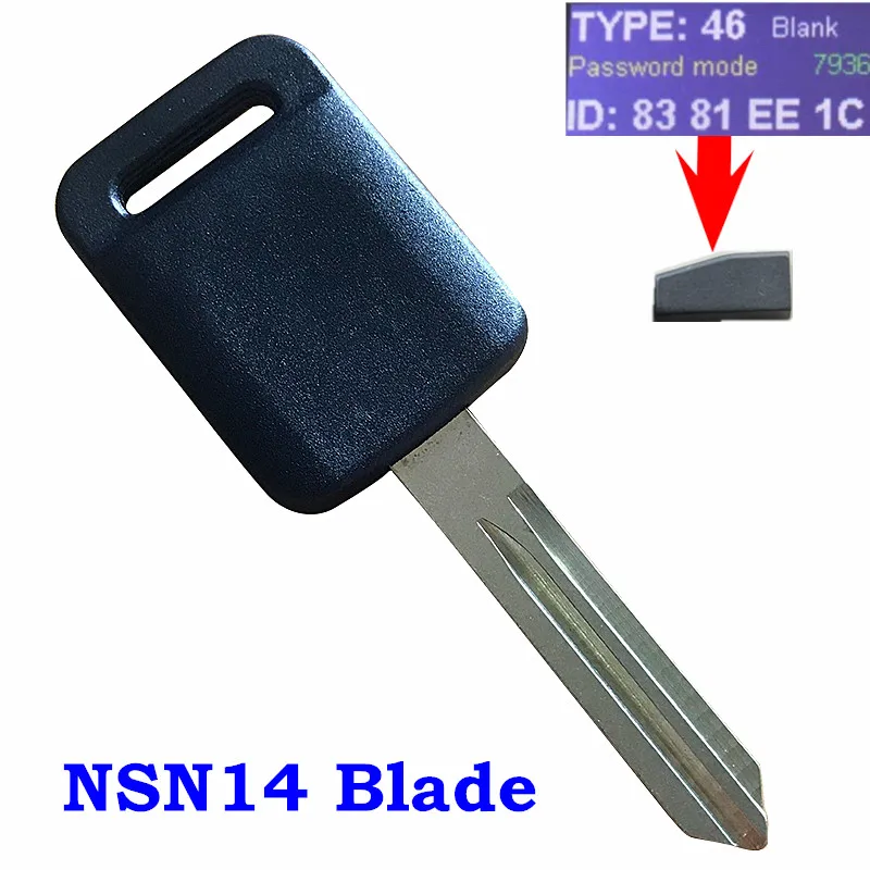 

New Uncut Replacement Chip Transponder Car Ignition Key NI01T 4D60 For NISSAN 350Z Maxima Pathfinder Transponder key 46 Chip