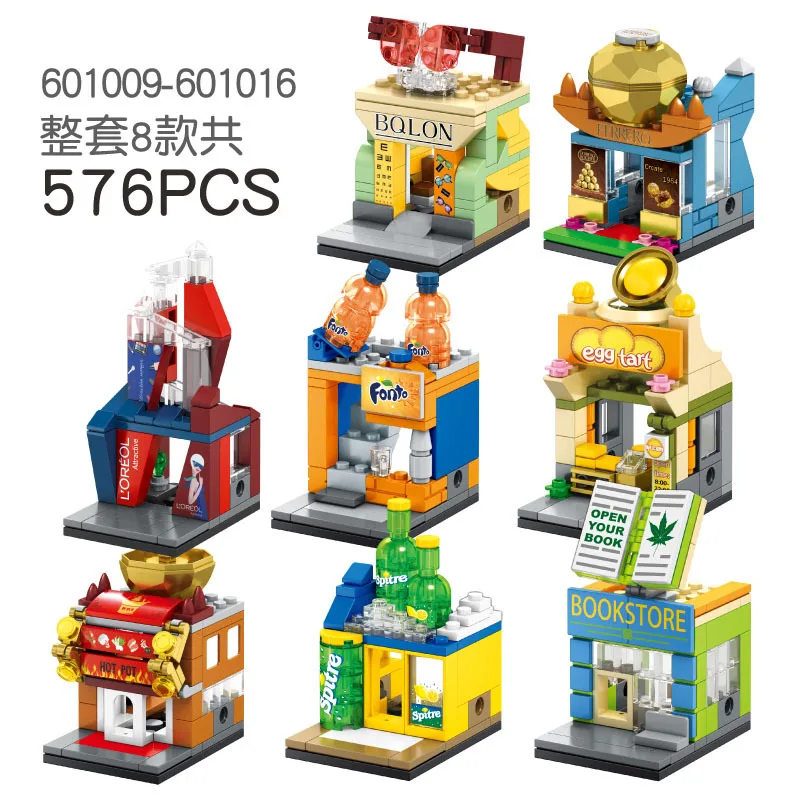

2019 New Legoinglyes Mini Street View Store Chocolate Shop Building Blocks DIY Model Brick Toys For Kids Children Gifts