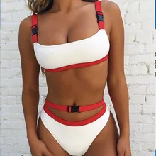 Solid Ribbed Bikinis Female 2019 New Model Bandage Hollow Out Swimsuit Push Up Sport High Cut Buckle Adjust Split Swimwear Women Solid Ribbed Bikinis Female 2019 New Model Bandage Hollow Out Swimsuit Push Up Sport High Cut Buckle Adjust Split Swimwear Women