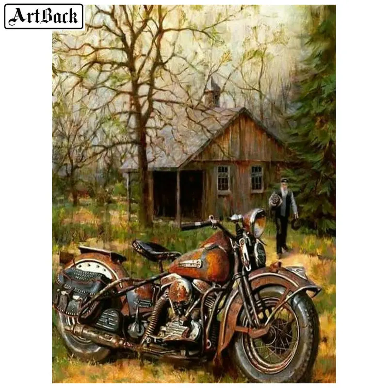 

5d diy diamond painting motorcycle tree full square round drill diamond embroidery cartoon 3d mosaic decoration