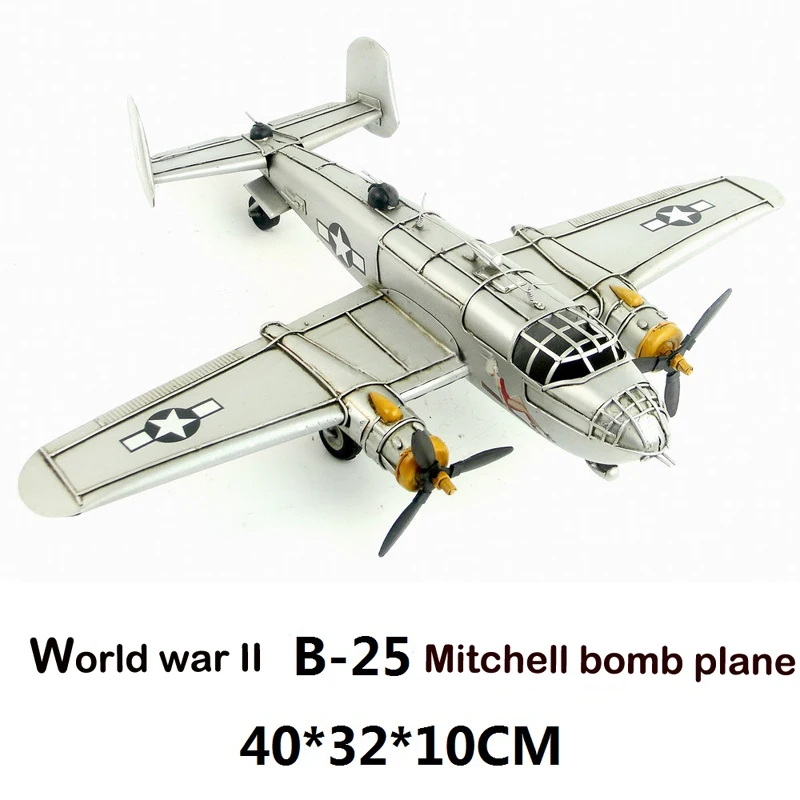 

Retro airplane model World war II Cher bomber Plane Metal Simulation Model Diecast Handmade fire ballon Iron crafts collection