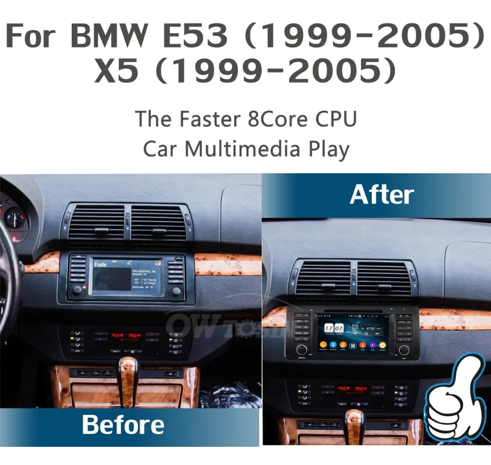 Best 7" IPS 8Core 4GB RAM 64GB ROM Android 9.0 Car DVD Radio GPS Player For BMW E53 E39 M5 X5 1999-2005 DSP CarPlay Parrot BT Stereo 2