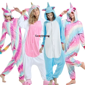 

Unicorn Pyjamas For Women Kigurumi Animal Stitch Unicornio Adults Onesie Jumpsuit Pajamas Flannel Sleepwear Kugurumi Overalls