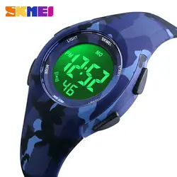 SKMEI Детские ЖК электронные цифровые часы спортивные часы стоп часы светящиеся 5 бар водонепроницаемые детские наручные часы для мальчиков