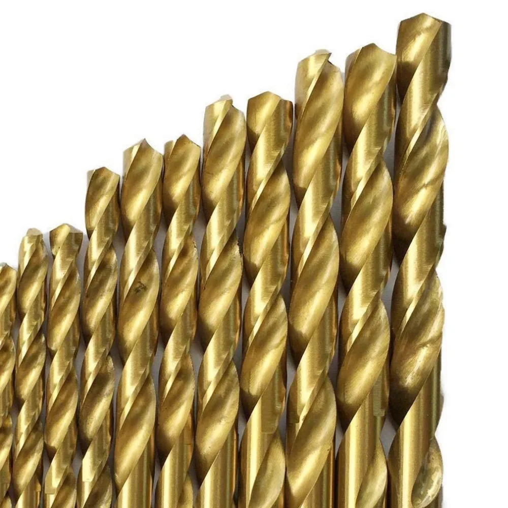 50PCS High Speed Steel HSS Electrical Drill Bit Set Straight Shank Cobalt Twist Drilling Wood Metal Drilling Hole Cutter Tool