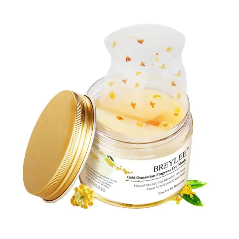 

50pcs BREYLEE Gold Osmanthus Fragrans Eye Mask Patch Gel Wrinkle Remove Skin Care Eye Patch Dark Circles Lifting Firming Serum