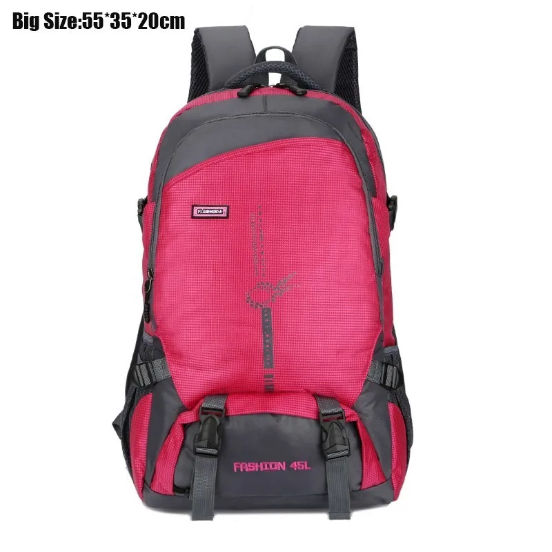 Мужской походный рюкзак для альпинизма, унисекс, нейлоновые уличные спортивные сумки, походные женские водонепроницаемые Рюкзаки для ноутбука, школьная сумка для подростков - Цвет: Big size Roseo