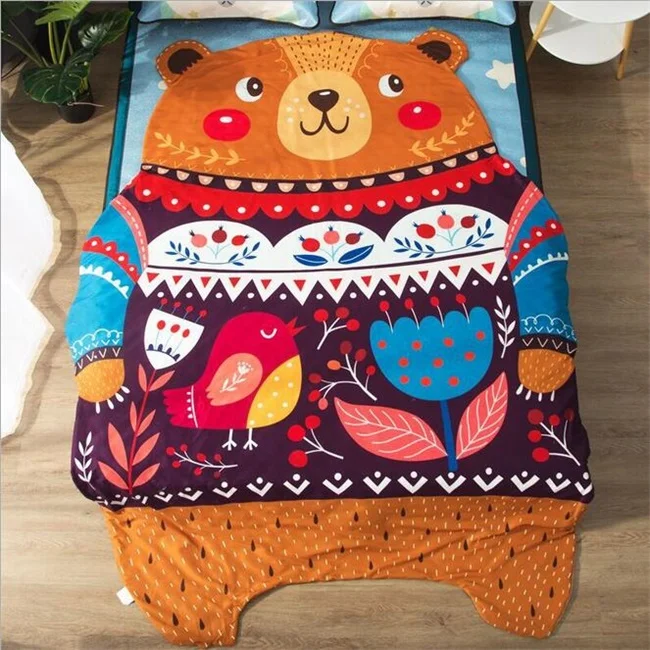 Милый медведь Rilakkuma белка кошка Русалка мультфильм печати нерегулярные летние одеяло Индивидуальные одеяло для детей - Цвет: 4 bear