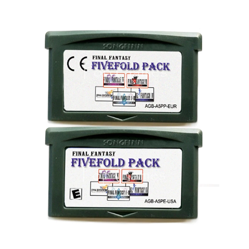 

Final Fantasy Series 5 in 1 US/EU Version for 32 Bit Video Game Cartridge Console Card Handheld Player