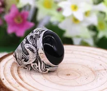 Natural chalcedony, emerald ring, chalcedony 925 sterling silver inlaid natural agate ring ring sterling silver inlaid green chalcedony ring silver retro female food