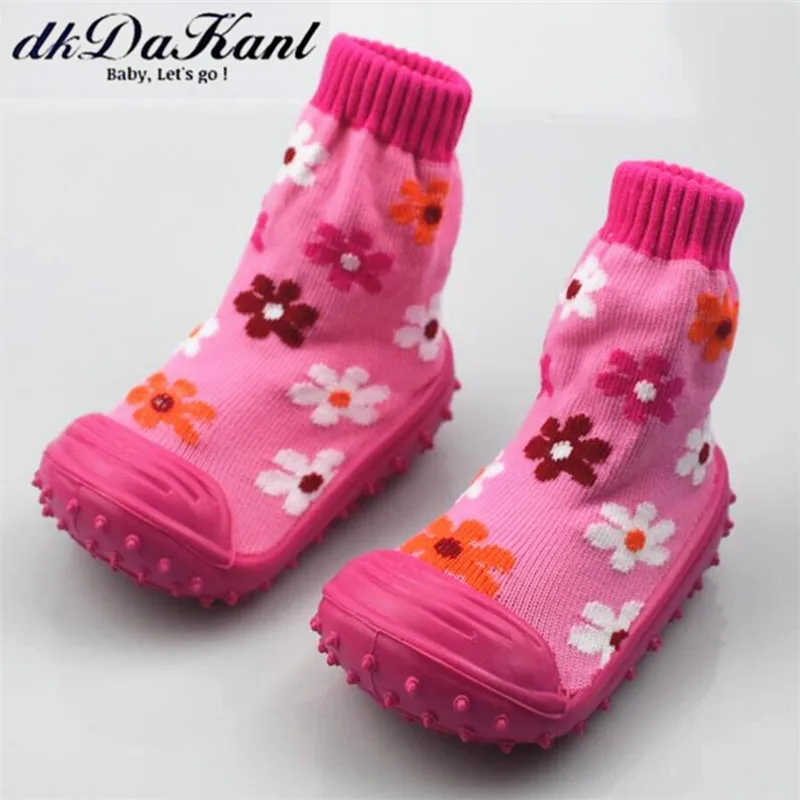 

dkDaKanl Childrens Socks Flower Striped Baby Girl Socks Anti Slip Anti Skid Newborn Socks With Rubber Soles Spring LL16R