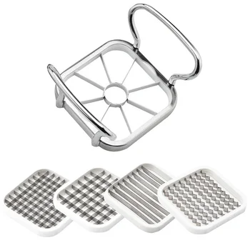 

Multifunctional Vegetable Chopper Cutter Stainless Steel Fruit Slicer Apple Corer Divider with Ergonomic Handle for for Potato