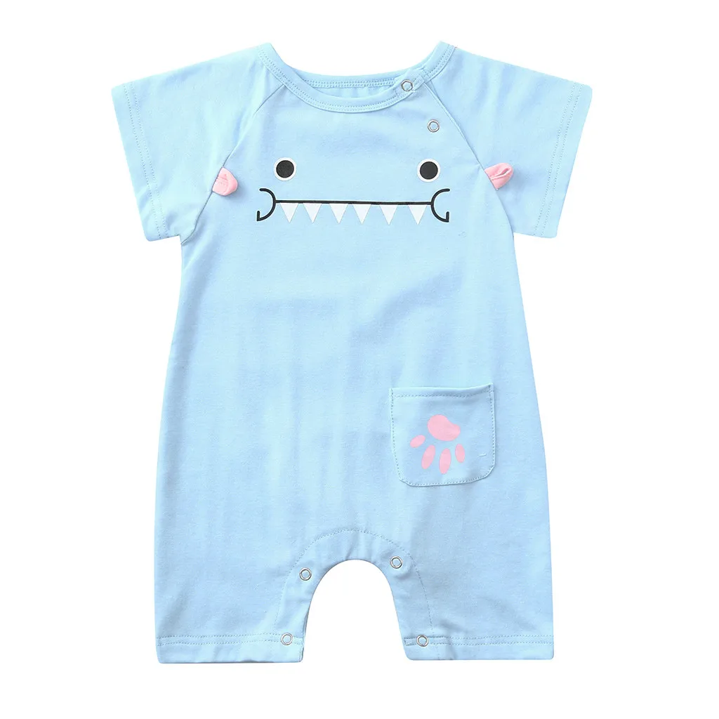 

Summer Baby Girl Boy Clothes Lovely Cartoon Print Korean Version Small Fresh Romper Jumpsuit Soft для новорожденных ropa bebe