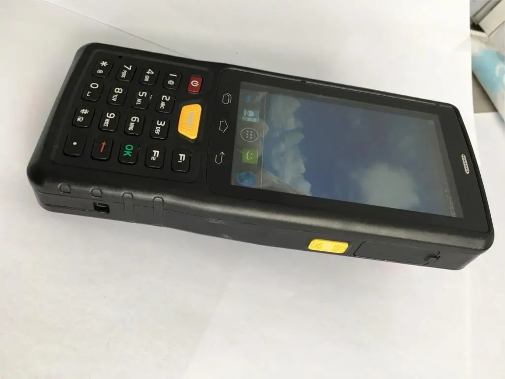 Китай 1D 2D лазерный сканер штрих-кодов КПК на базе Android считыватель отпечатков пальцев Ручной терминал с принтером пистолетной рукояткой UHF