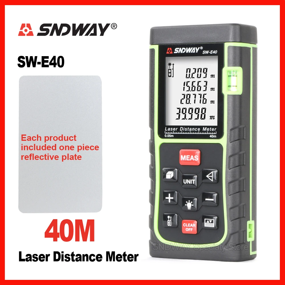 SNDWAY ручной лазерный дальномер SW-E40m 50 м 60 м 70 м 80 м 100 М лента Trena линейка тестер Ручной инструмент