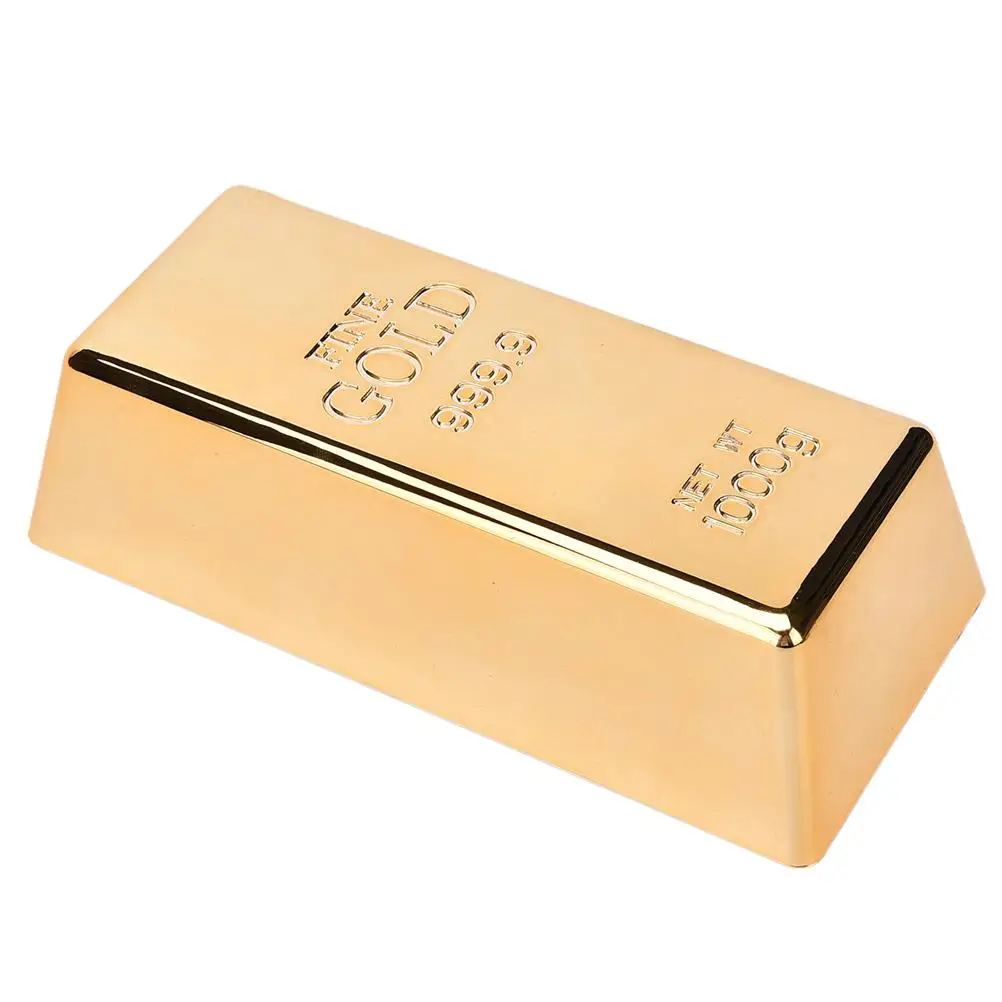 

Practical & Good Quality 1 Pcs Gold Bar Bullion Door Stop Gold Brick Gate Stopper Paperweight Simulation Home Door