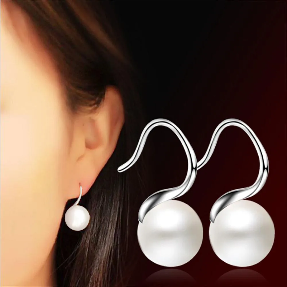 

1Pair Pearls Fashion Jewelry Women Earrings Double Pearl Ornaments Ear Studs for Women Wedding Jewelry Gifts Eardrop Jewels 2018