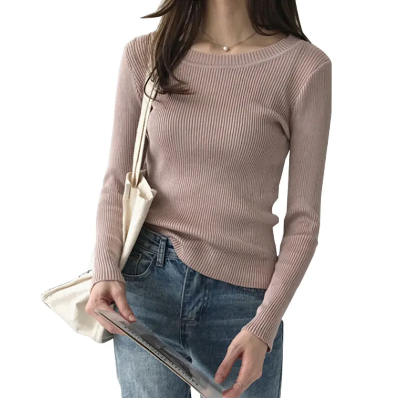 Gkfnmt Korean O Neck Knitted Sweater Female Simple Pullovers Fashion Women Sweaters Pull Jumper Top Sueter Mujer Candy Colors Gkfnmt Korean O Neck Knitted Sweater Female Simple Pullovers Fashion Women Sweaters Pull Jumper Top Sueter Mujer Candy Colors