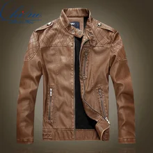 2016 herbst Neuheiten herren lederjacke Jaqueta COURO Masculina bomber schaffell mantel kragen männer casual leder jacketXXXL