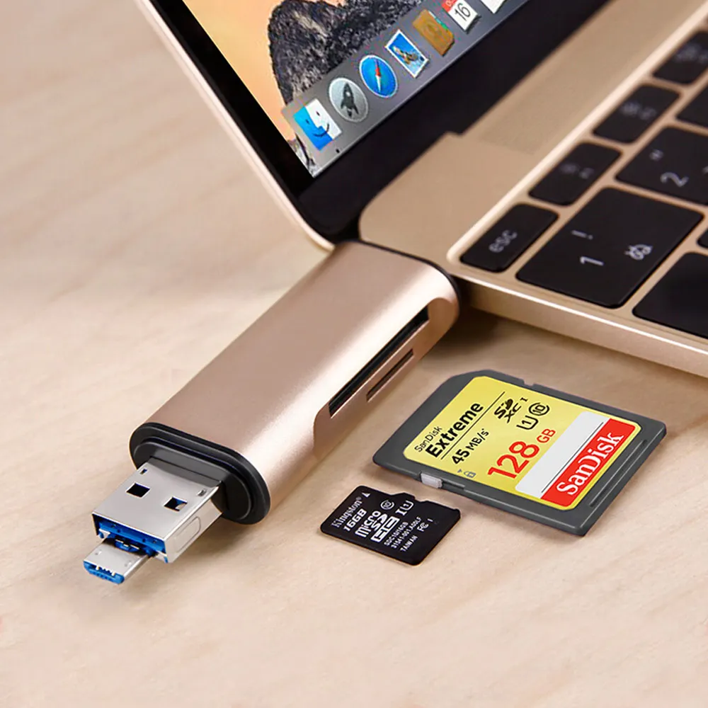 

Memory Card Reader,Micro SD TF Card Reader and USB C Type C OTG Converter to USB 2.0 Adapter for iPhone/iPad Android/ MacBook PC