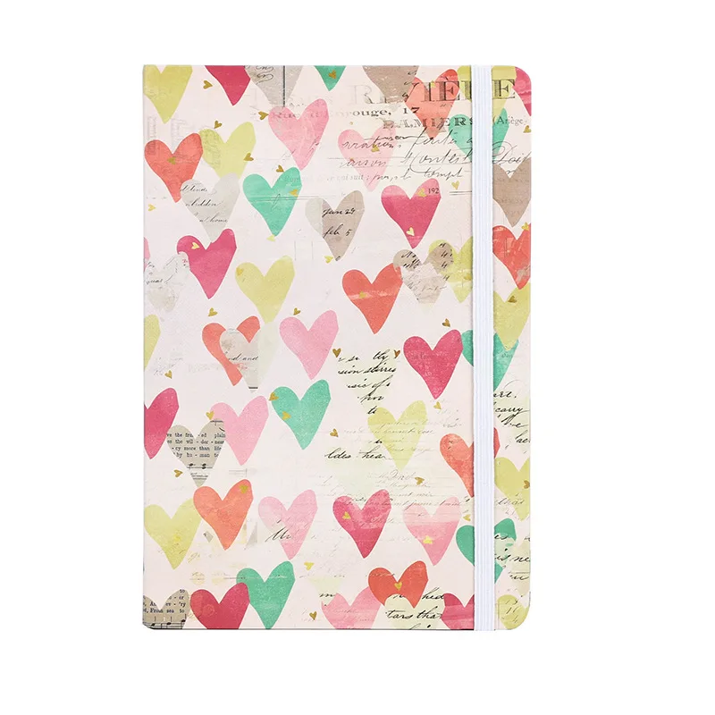 

2019 New Pink Cute Kawaii Heart Princess Notebook Personal Agenda Journal Custom Logo Printing Stationary School Supplies