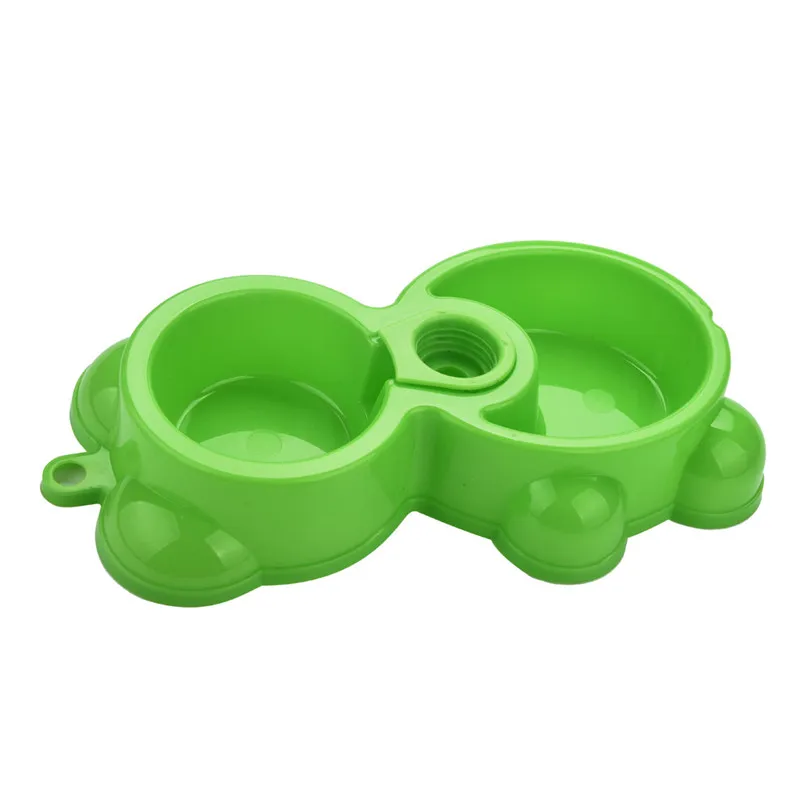 Dog Bowls Dish Water Food Feeder Fountain Bear Double Bowl Hot Puppy Cat Bowl #3A04 (1)