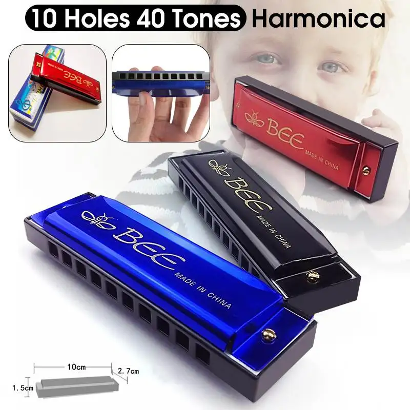 

10 Holes 20 C Tone Harmonica Mouth Key Organ For Musical Instrument Toy Kids Gift Lover