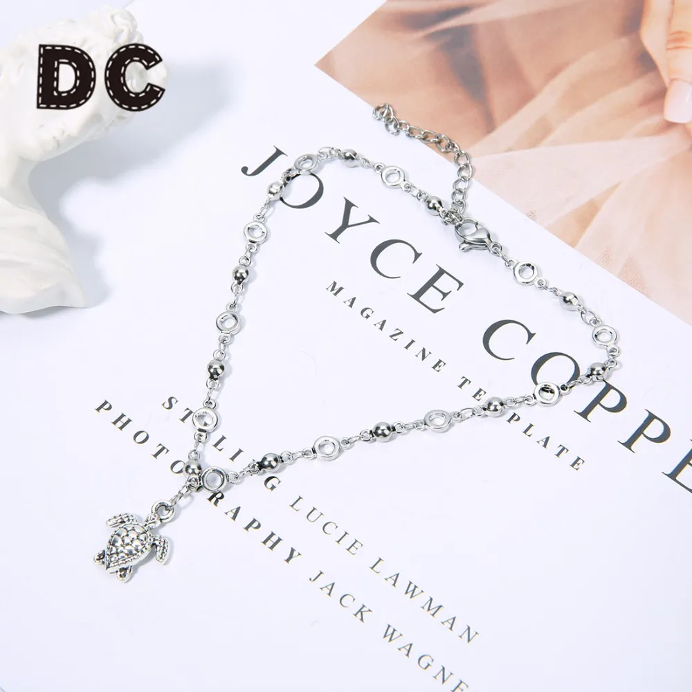 DC богемные из нержавеющей стали, ножной моды летние пляжные украшения для ног морской жизни ножные браслеты Морская звезда оболочки черепаховый браслет подарки