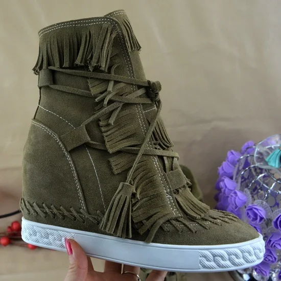 Aliexpress.com : Buy Hot Wedge Suede Fringed Women Ankle
