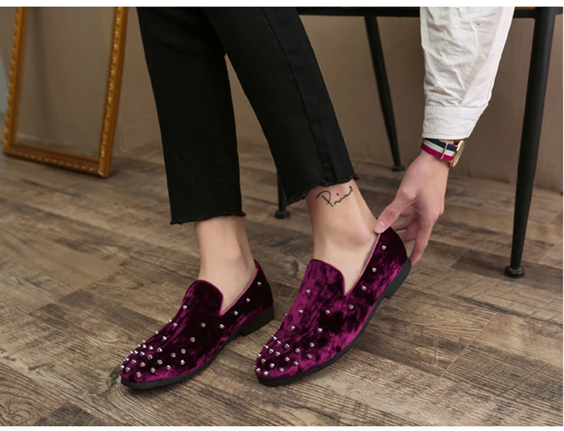 Men's Casual Shoes' Shoes Mens Spring Autumn Slip-On Big Size Men Shoes 2018 Men Mens Loafers Rivet Large Size 46 47 48 Socks  (8)