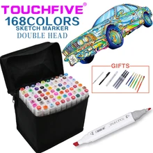 TouchFive Art Sketch Markers Set Brush Pen For Draw Manga Animation Design 168 Color Dual Headed Alcoholic Oily Based Ink Marker kids draw manga monsters