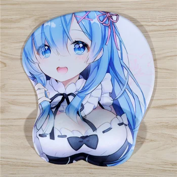 

FFFAS 3D Breast Sexy Mouse Pad Silicone Wrist Rest Cartoon Anime Cute Re:Zero Rem Mousepad for Tablet PC Notebook Computer