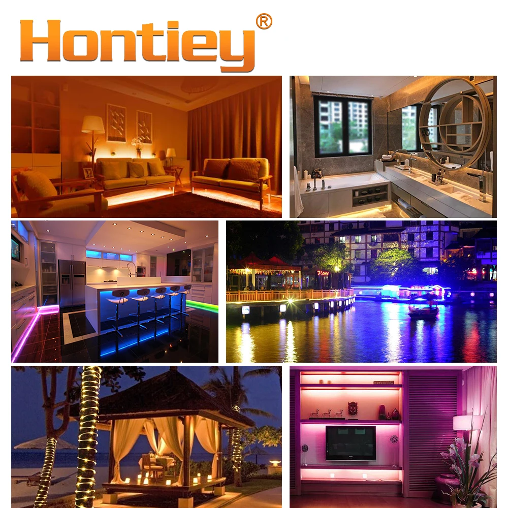 Светодиодная лента Hontiey SMD5050 или 2835 12 В постоянного тока 60 светодиодов/м 5 м/рулон