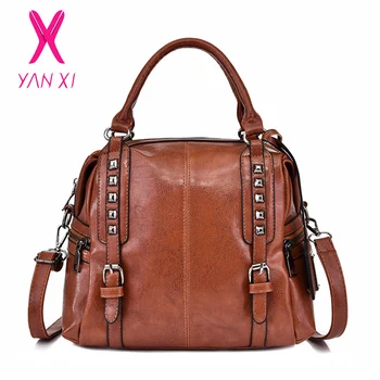 

Retro Oil Wax Leather Luxury Handbags Women Bags Designer Women Messenger Bags Summer Bag Woman Bags for Women 2018 Sac A Main