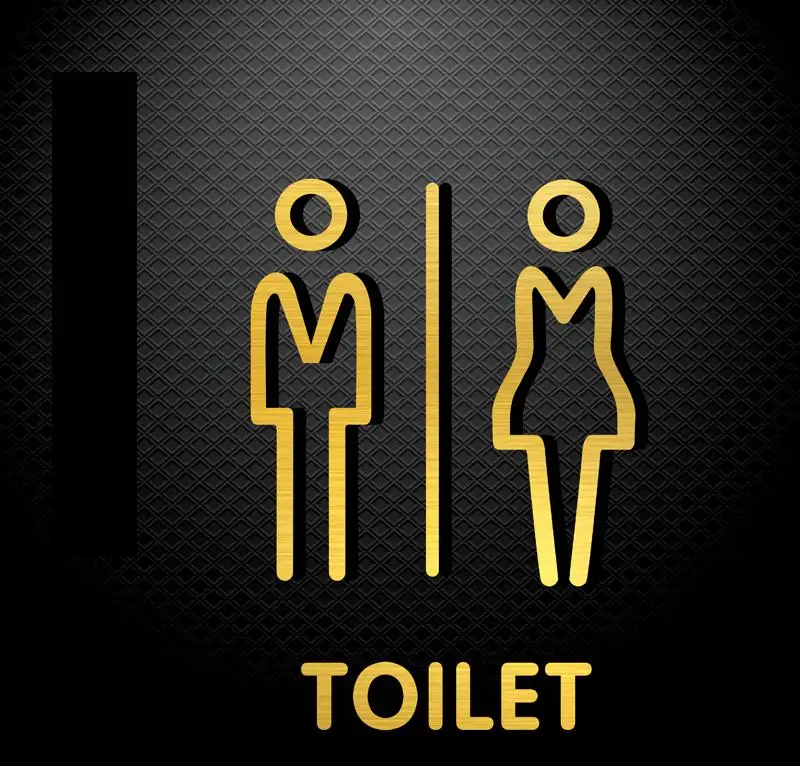 

Creative Washroom Toilet Wc Room Sign Plate Customized Acrylic Character Sign For Men And Women Toilets Indicator
