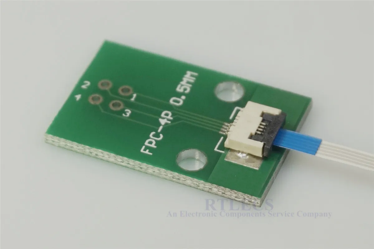 

2 Sets FFC FPC Cable 4 Pin 0.5mm Pitch to 2.54 mm through hole DIP PCB Adapter 50 60 70 80 100 120 200 mm Same Contact Sides