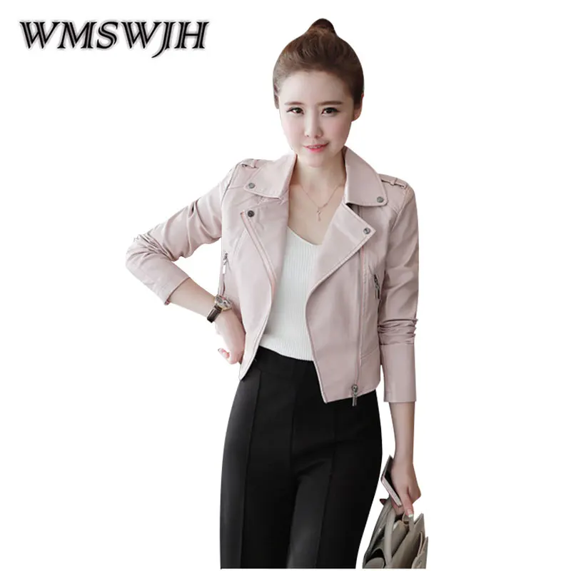 Fashion PU Leather font b Jacket b font 2017 Spring Autumn New font b women s