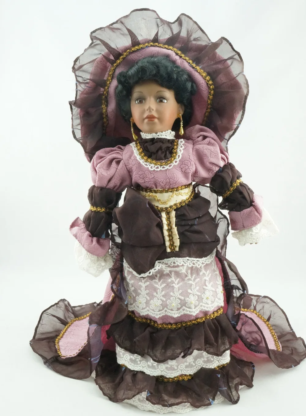 

Cosette 16" New Collect Purple Lifelike Doll Braids Porcelain Princess Angel Home Decoration