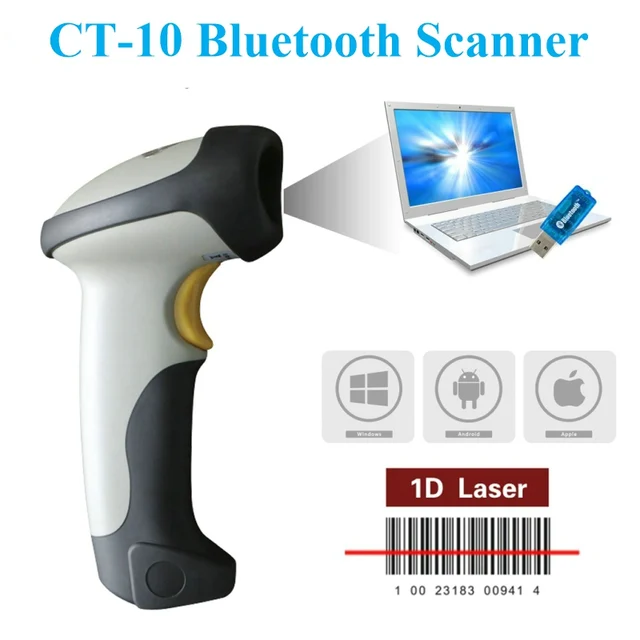 Smart USB 1D 10M Wireless Bluetooth Barcode Scanner