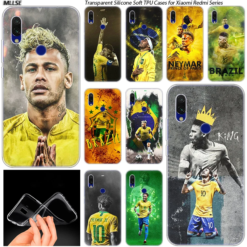 

Hot Brazil Football player Neymar JR Silicone Case for Xiaomi Redmi 7 GO S2 4X 4A 5 5A 5Plus 6 6A 6Pro Note 4 4X 5 6 7 Pro Cover