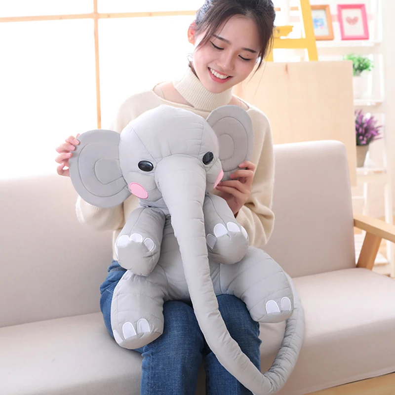 

Cartoon 50cm Large Elephant Toy Sleeping Back Cushion stuffed Elephant Doll Baby Doll Birthday Gift for Kids