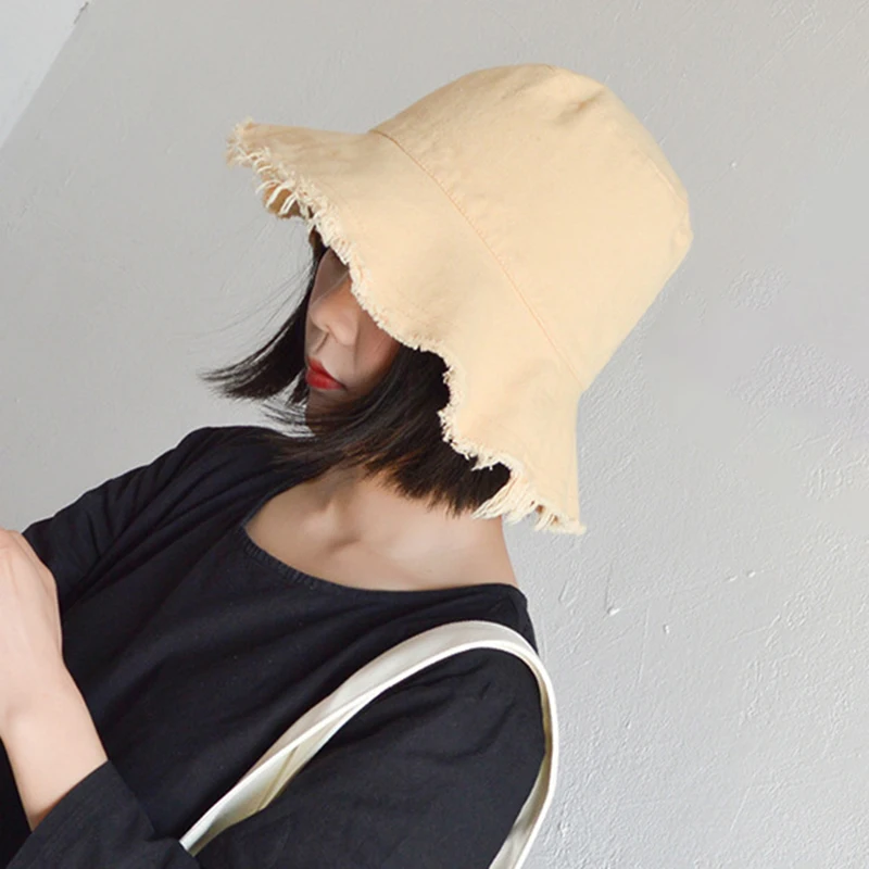 Хлопок, модная Корейская Повседневная Женская плоская шляпа с кисточками, рыбацкая шляпа, пляжные туристические шляпы, Женская дышащая шляпа от солнца