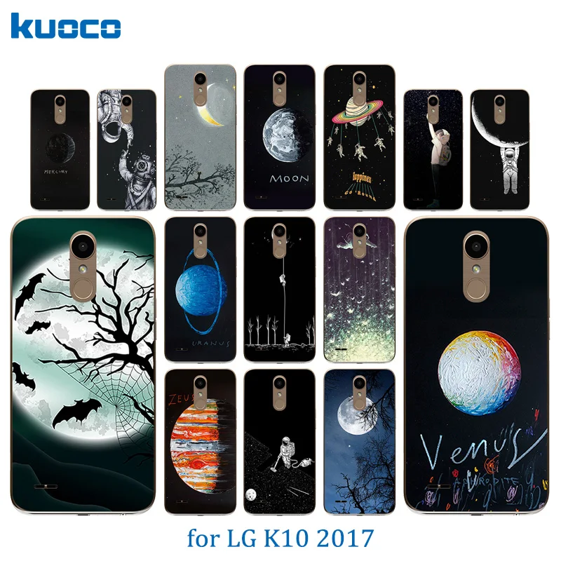 Luxury Flexible For LG K10 2017 Phoen Cases FOR M250 M250N X400 Coque Soft Silicone Space Moon Pattern Matte Back Cover |