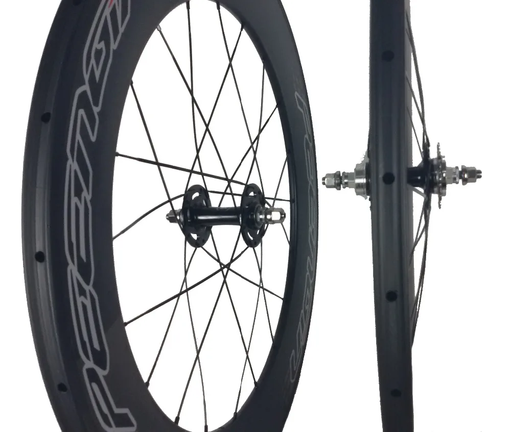 Top UCI test/EN standard manufacturer sale 88mm carbon fixed gear clincher Wheels U shape tubular rim track bike wheelset 25mm wide 10