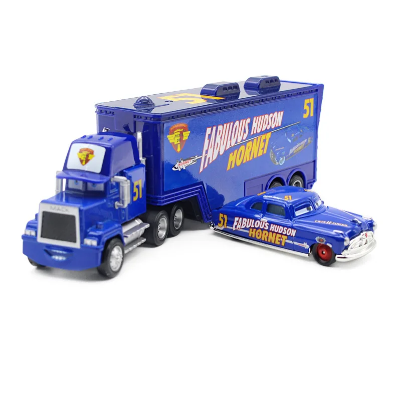 Disney Pixar машина 3 Lightning McQueenes металлическая Pixar машина s Jackson Storm Truck Cars Diecast 1:55 металлическая игрушка модель детских игрушек - Цвет: 51 truck with car