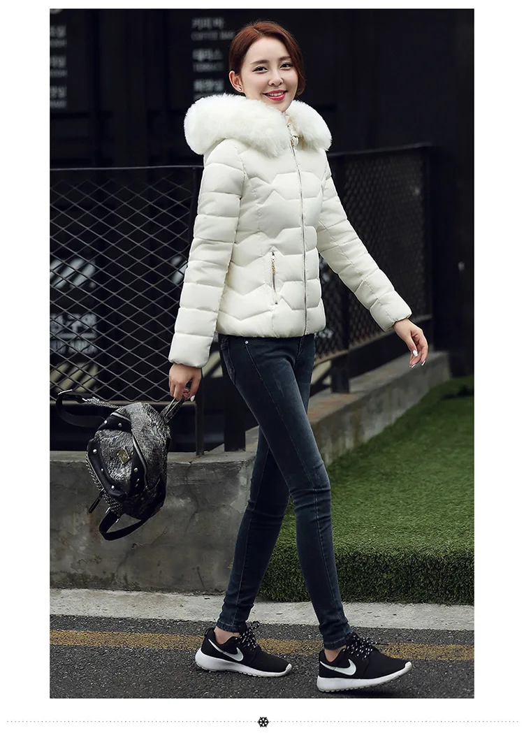 Женская зимняя куртка с капюшоном размера плюс с меховым воротником, теплая Толстая парка с хлопковой подкладкой, модное женское пальто Y16