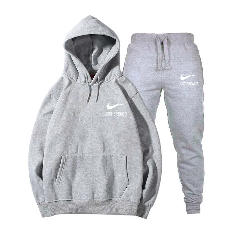 Men's Sportswear Two piece suit Brand Tracksuit Fashion Men Pants+Hoodies sweatshirt All Cotton Fleece Thick Brand clothing Sets